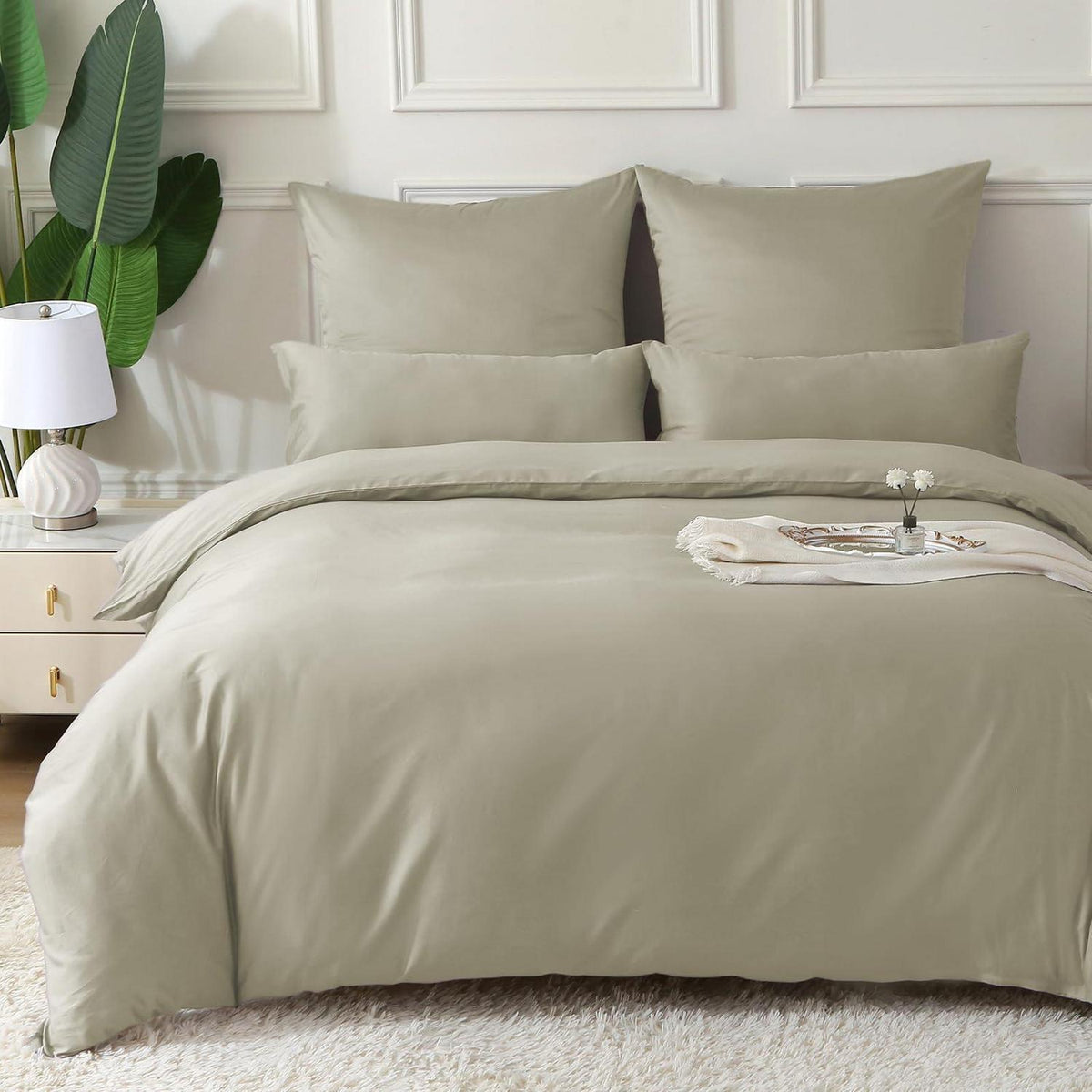 Satin Bettwäsche Set 135x200 - 4tlg. Baumwolle, Luxus