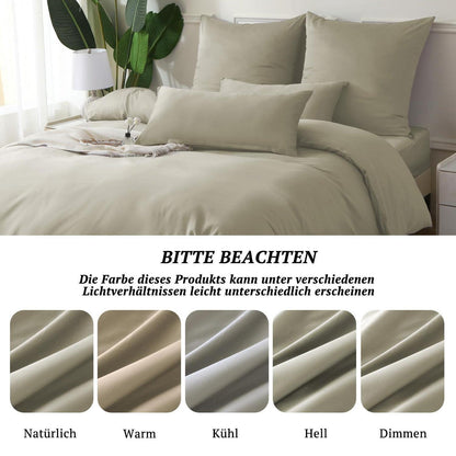 Satin Bettwäsche Set 135x200 - 4tlg. Baumwolle, Luxus