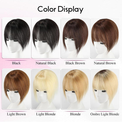 10 Zoll Clip-in Pony aus Echthaar – Schwarz 3D French Blond