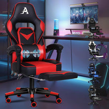 Gaming-Bürostuhl mit ergonomischer Unterstützung und Fußstütze