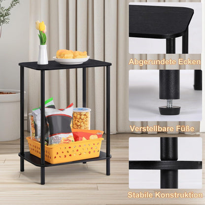 Nachttisch Set 2-stufig Schwarz 40x32x55cm smusei Beistelltisch