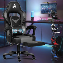 Ergonomischer Gaming-Bürostuhl mit Fußstütze und Kopfstütze