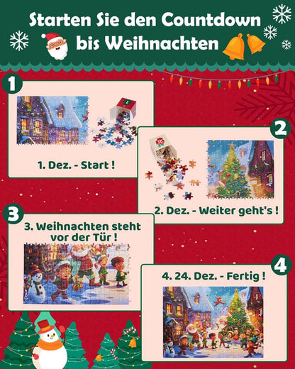 Adventskalender Puzzle 2024 Weihnachten 1000 Teile Countdown
