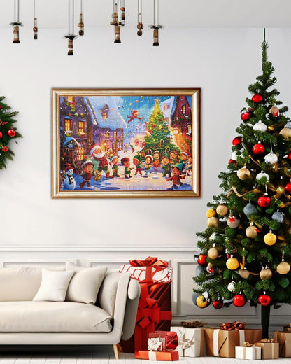 Gleamkid Puzzle Adventskalender 2024, 1000 Teile, Weihnachtsgeschenk & Hausdekoration