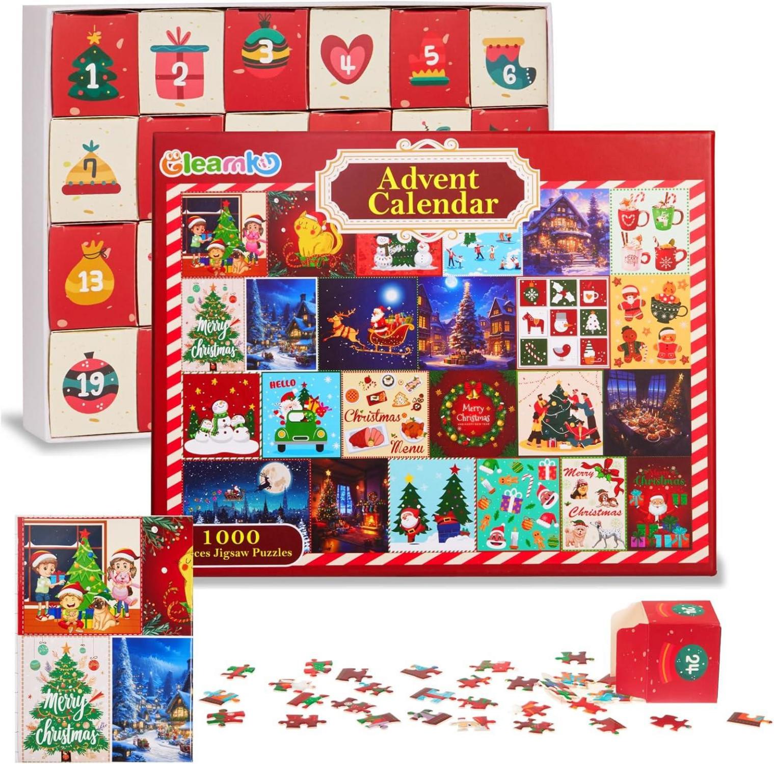 Gleamkid Weihnachts Countdown Puzzle 2024, 1000 Teile