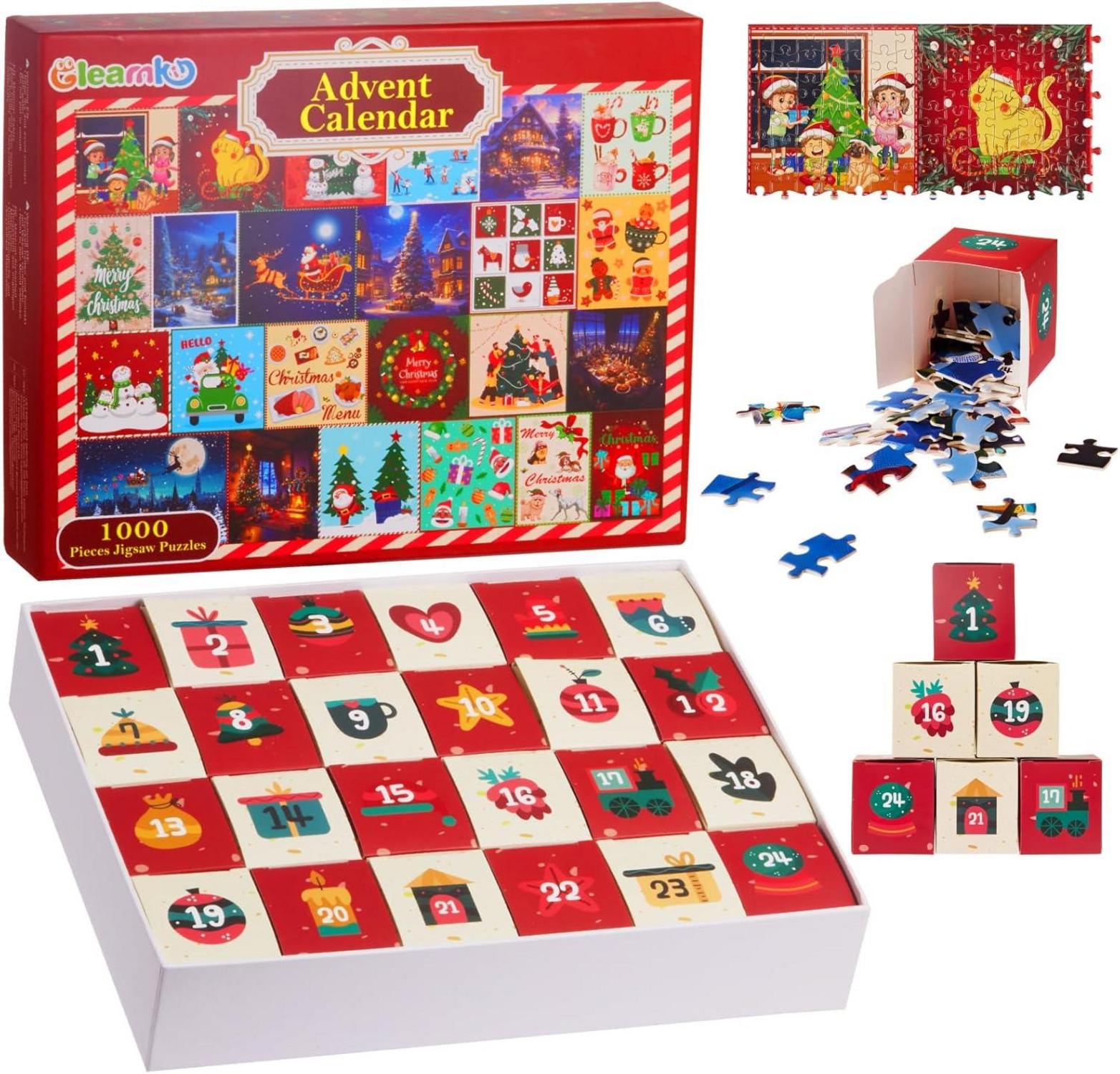 Gleamkid Puzzle Adventskalender 2024 Weihnachts 1000 Teile
