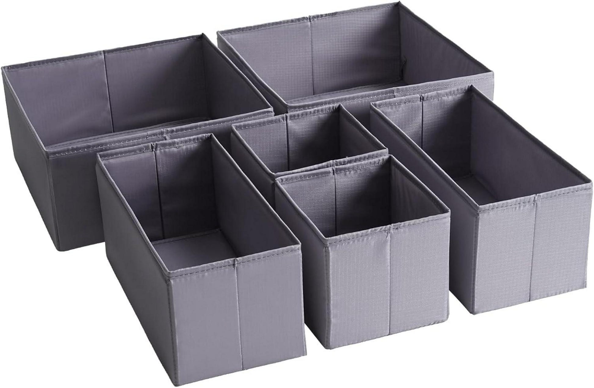 Schubladen Organizer Set 6er, Dunkelgrau, Strapazierfähiger Stoff