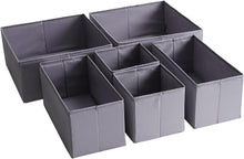 Schubladen Organizer Set 6er, Dunkelgrau, Strapazierfähiger Stoff