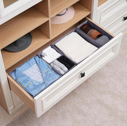 Schubladen Organizer Set 6er, Dunkelgrau, Strapazierfähiger Stoff