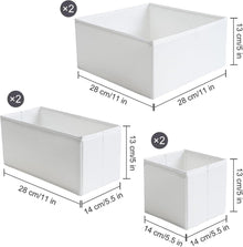 Schubladen Organizer 6er-Set Weiß, Strapazierfähiger