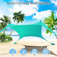 Cuupo Strandzelt Pop-Up LSF 50 2x2.1m Lycra Sonnenschutz