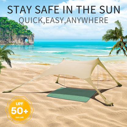 Strandzelt Pop-Up LSF 50 Sonnenschutz UV-Schutz 2x2.1 m
