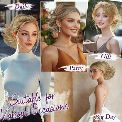 Kurze Ponytail Extension Blond 25cm Welliger Pferdeschwanz mit