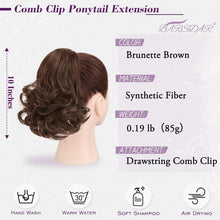 25cm Kurze Braun Synthetisch Ponytail Extension mit