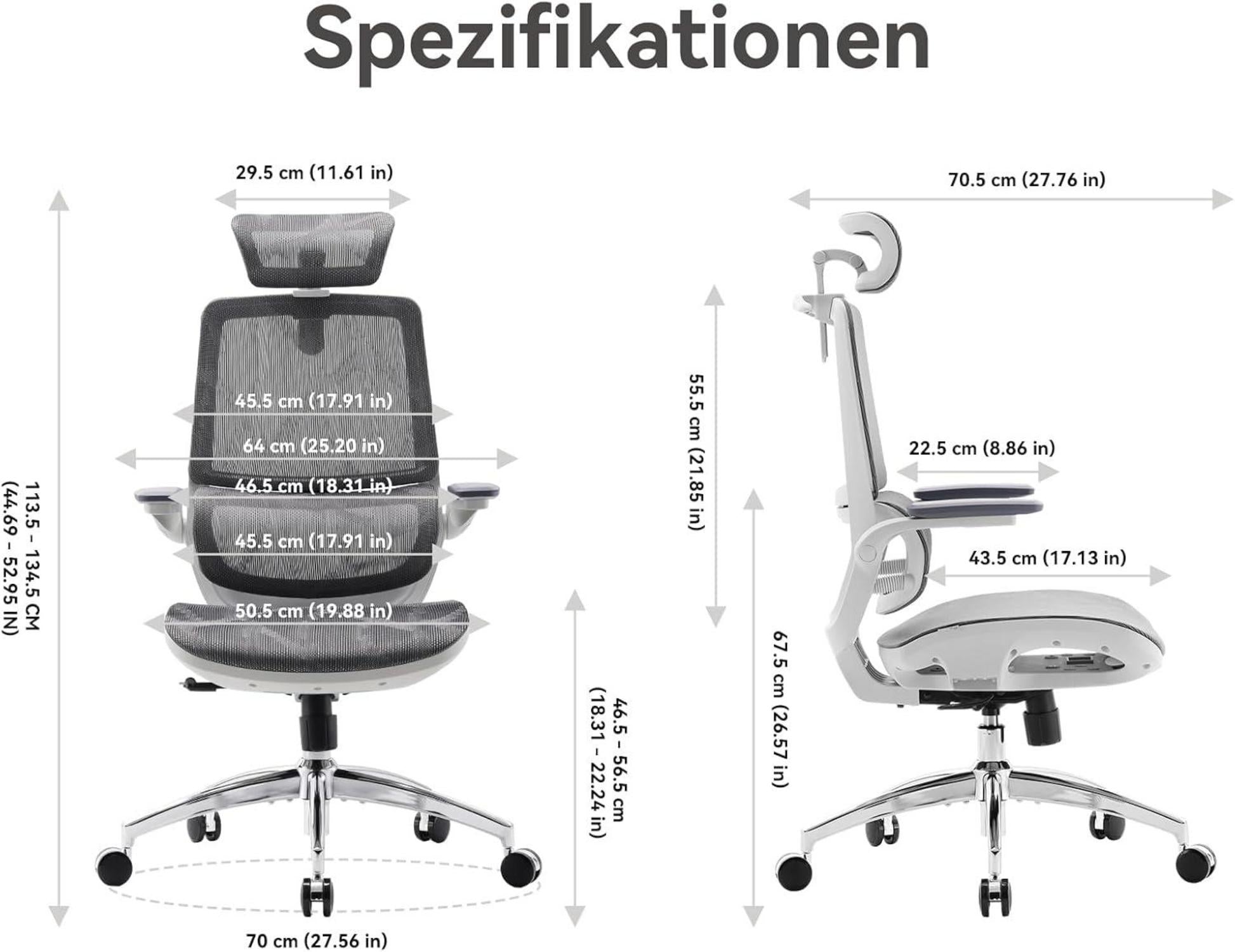 Ergonomischer Bürostuhl 3D Armlehnen Doppelsitz Adaptive