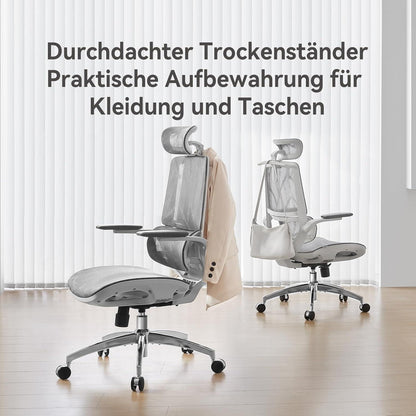 Ergonomischer Bürostuhl mit hochklappbaren Armlehnen