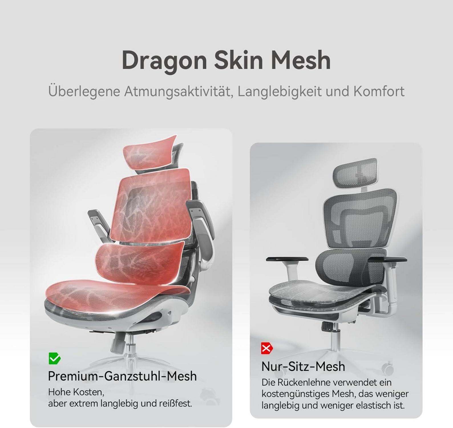 Ergonomischer Bürostuhl mit hochklappbaren Armlehnen und adaptiver
