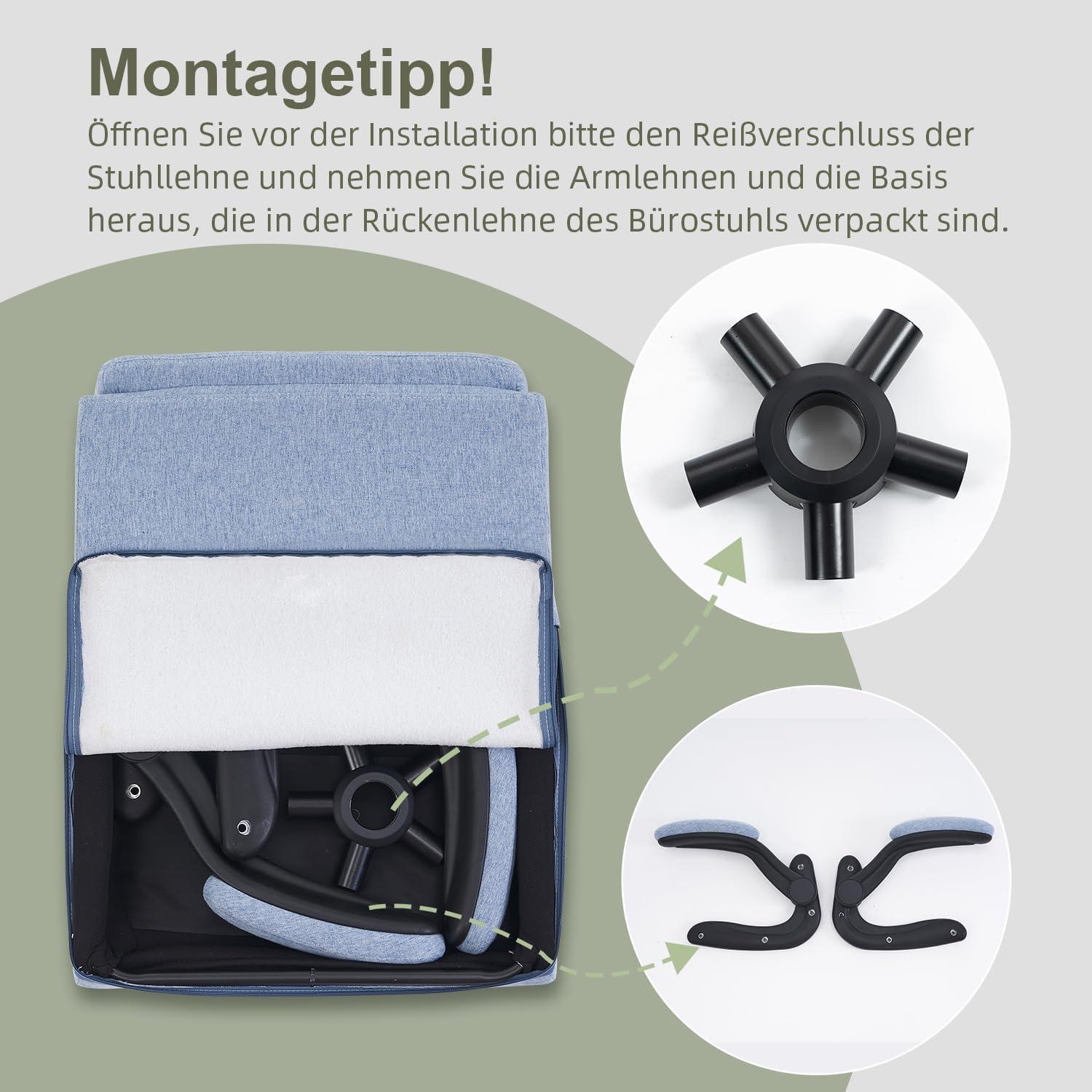Ergonomischer Bürostuhl mit Rückenlehne und Wippfunktion