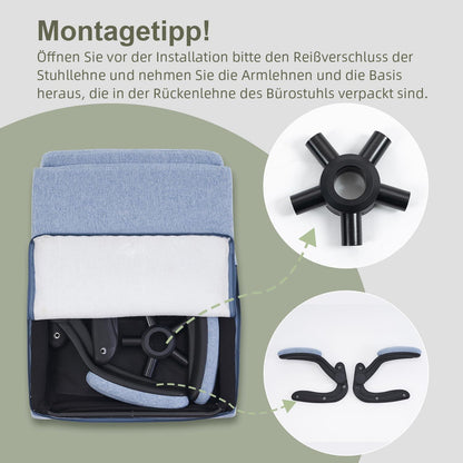 Ergonomischer Bürostuhl mit Rückenlehne und Wippfunktion