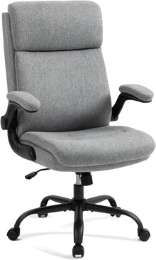 Ergonomischer Bürostuhl mit Wippfunktion und Armlehne - 150 kg - Grau