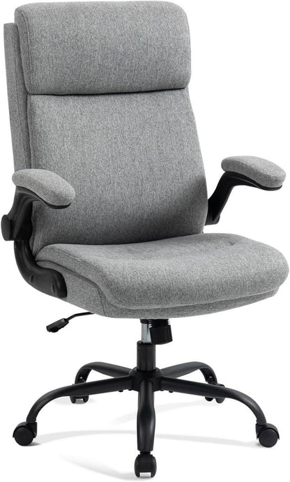 Ergonomischer Bürostuhl mit Wippfunktion und Armlehne - 150 kg - Grau