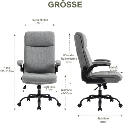Ergonomischer Bürostuhl mit Rückenlehne - Höhenverstellbar