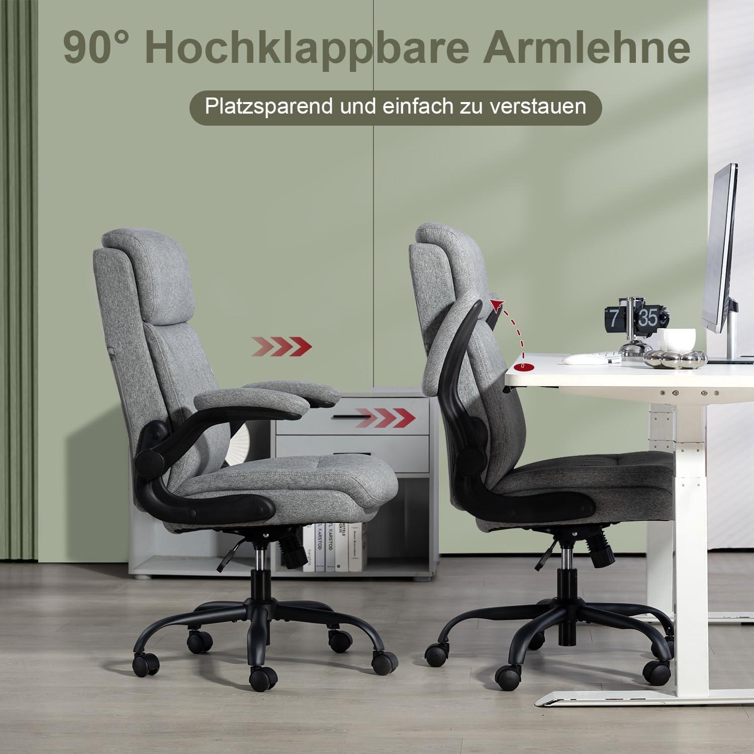 Ergonomischer Bürostuhl mit Rückenlehne und Armlehne - höhenverstellbar