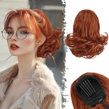 Kupferrotes Pferdeschwanz Haarteil 25cm Synthetisch Welliges Ponytail
