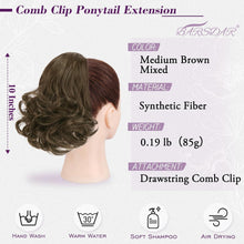 BARSDAR Pferdeschwanz Haarteil 25cm Mittelbraun Ponytail