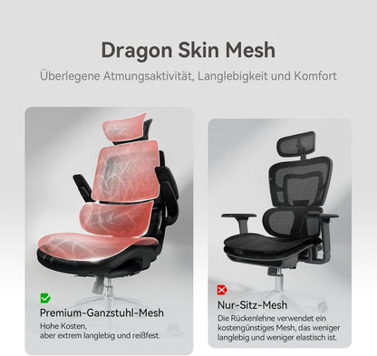 Ergonomischer Bürostuhl mit hochklappbaren