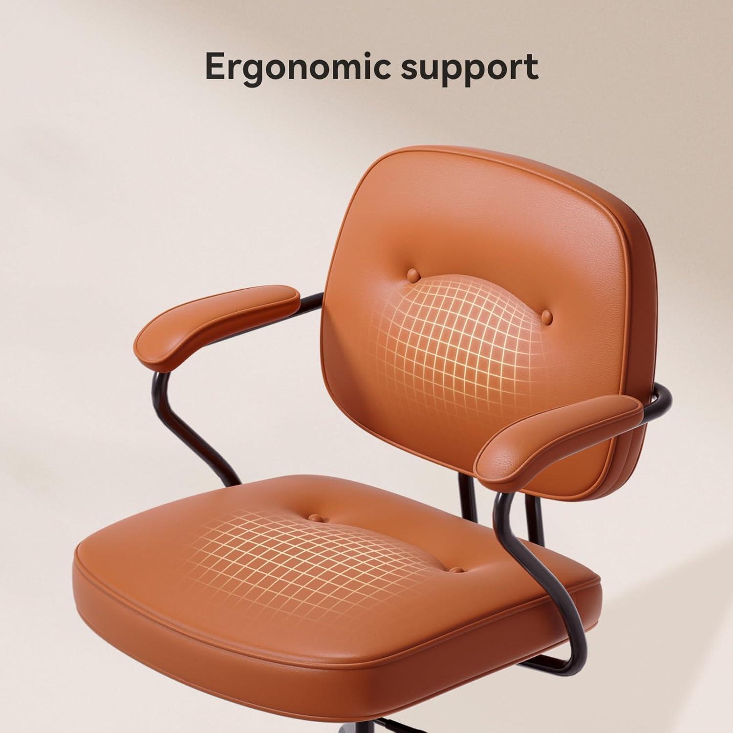 SIHOO L3D Bürostuhl Retro Design Braun Drehbarer Schreibtischstuhl