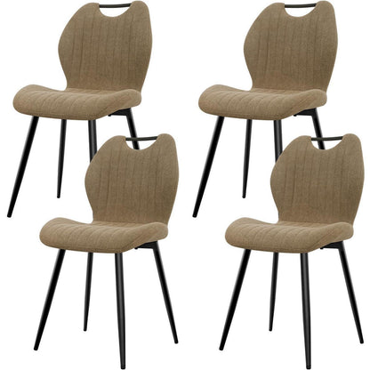 Esszimmerstühle 4er Set – Polsterstühle im skandinavischen Stil, Khaki