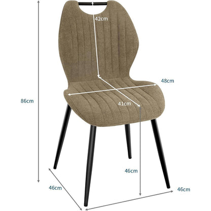 Esszimmerstühle 4er Set – Polsterstühle im skandinavischen Stil, Khaki