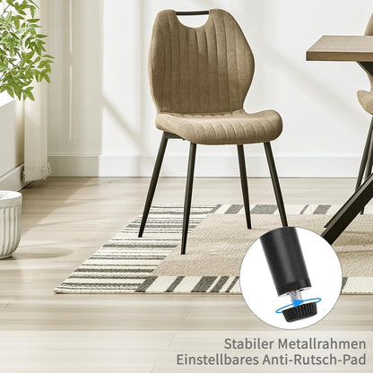 Esszimmerstühle 4er Set – Polsterstühle im skandinavischen Stil, Khaki