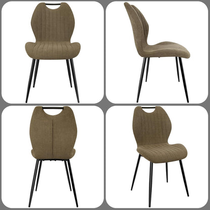 Esszimmerstühle 4er Set – Polsterstühle im skandinavischen Stil, Khaki
