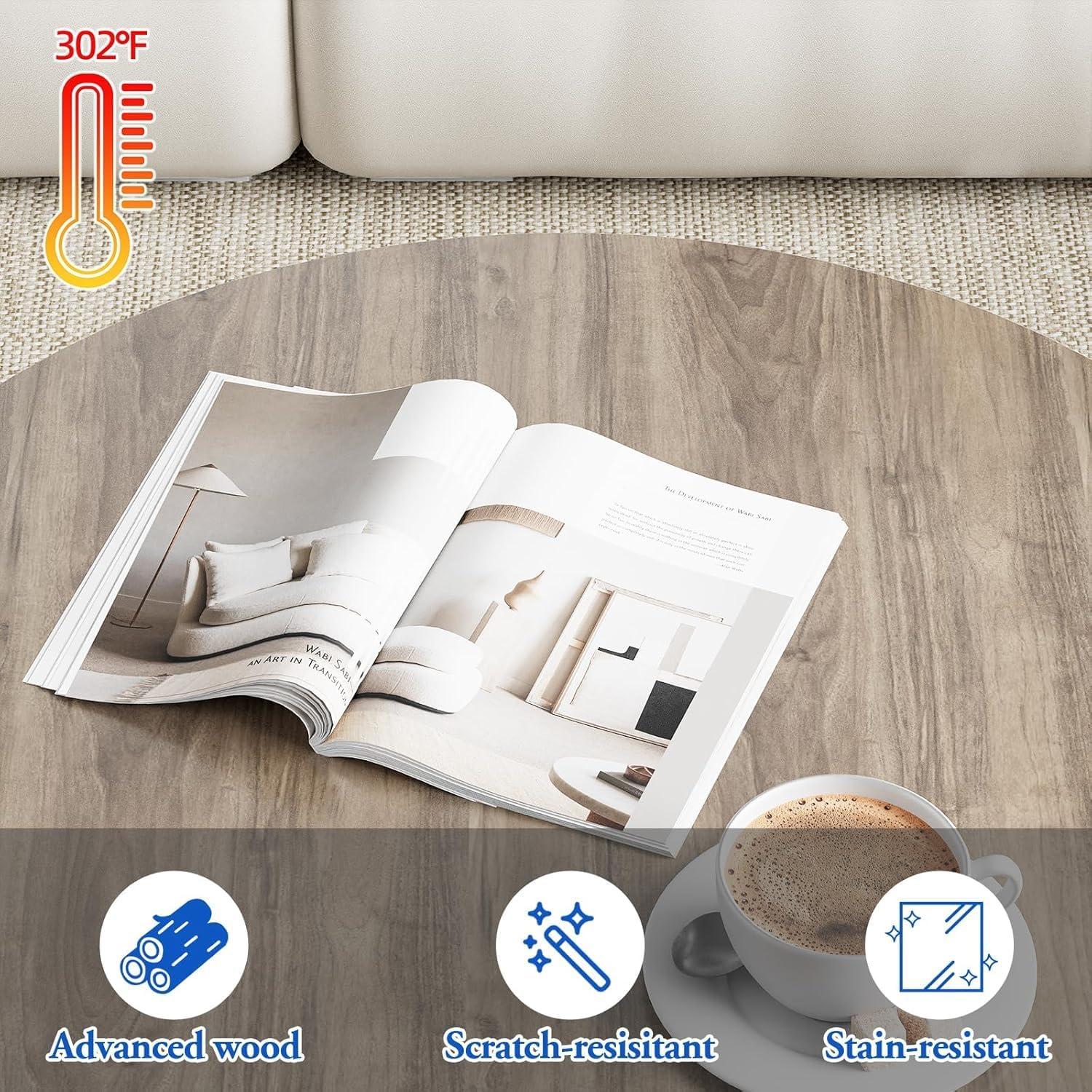 Runde Couchtische Set 2 Beistelltischen Metallrahmen Wohnzimmer