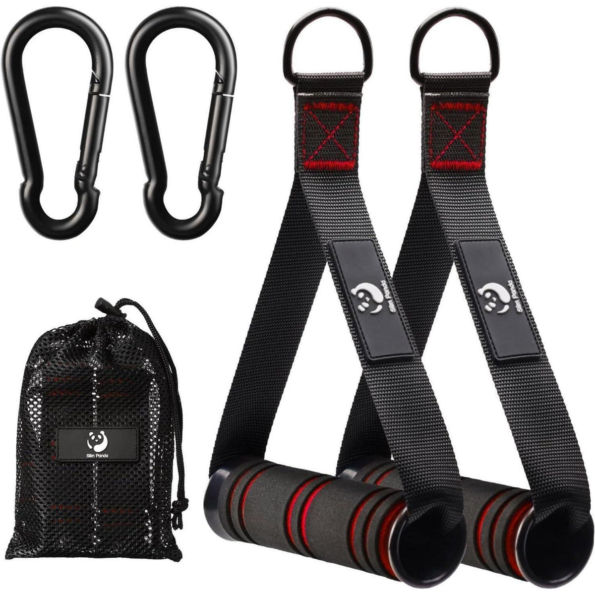 Fitness Griff Set für Kabelzug & Widerstandsbänder | 2 Stück | Noir Rouge