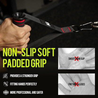 Fitness Griff Set für Kabelzug & Widerstandsbänder | 2 Stück | Noir Rouge