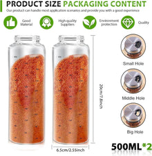 Gewürzstreuer Borosilikatglas 500 ml Drehdeckel 3 Arten