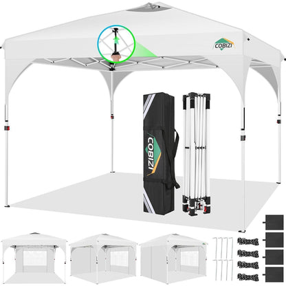 3x3m Faltpavillon Wasserdicht mit 3 Seitenteilen & Sandsäcken
