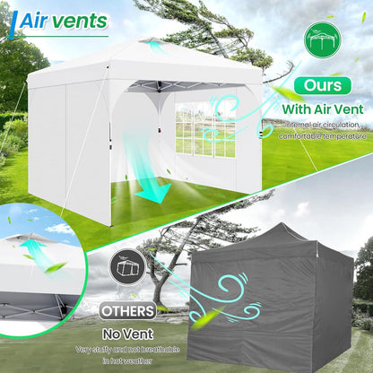 COBIZI Pavillon 3x3 Wasserdicht Stabil Winterfest Pop Up Partyzelt UV Schutz