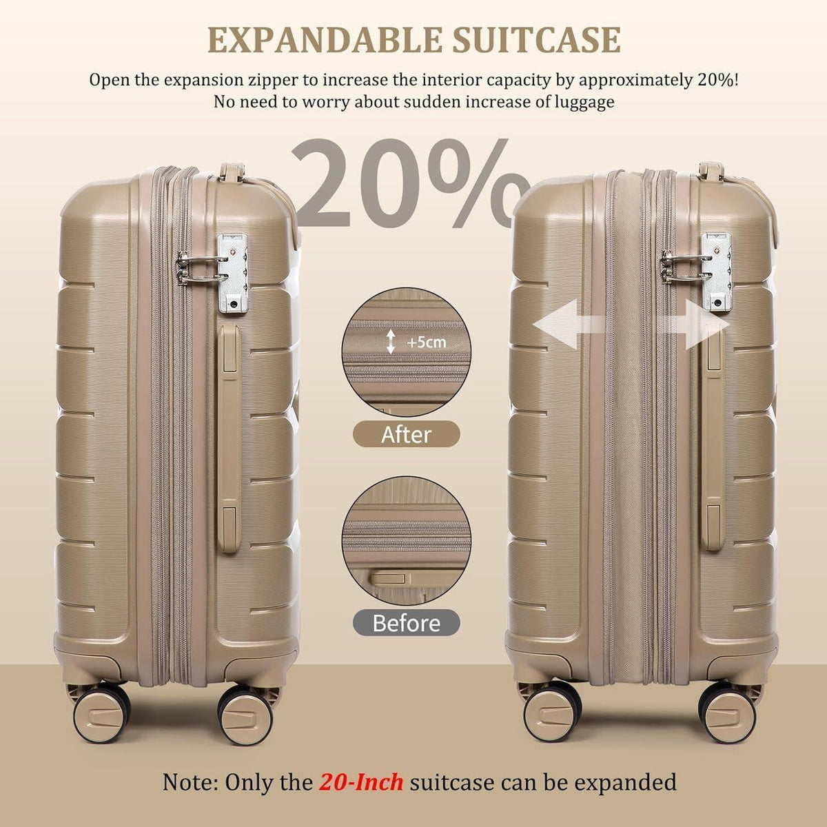 Hartschalenkoffer Set 4tlg. – Reisekoffer mit TSA-Schloss & 360° Rollen
