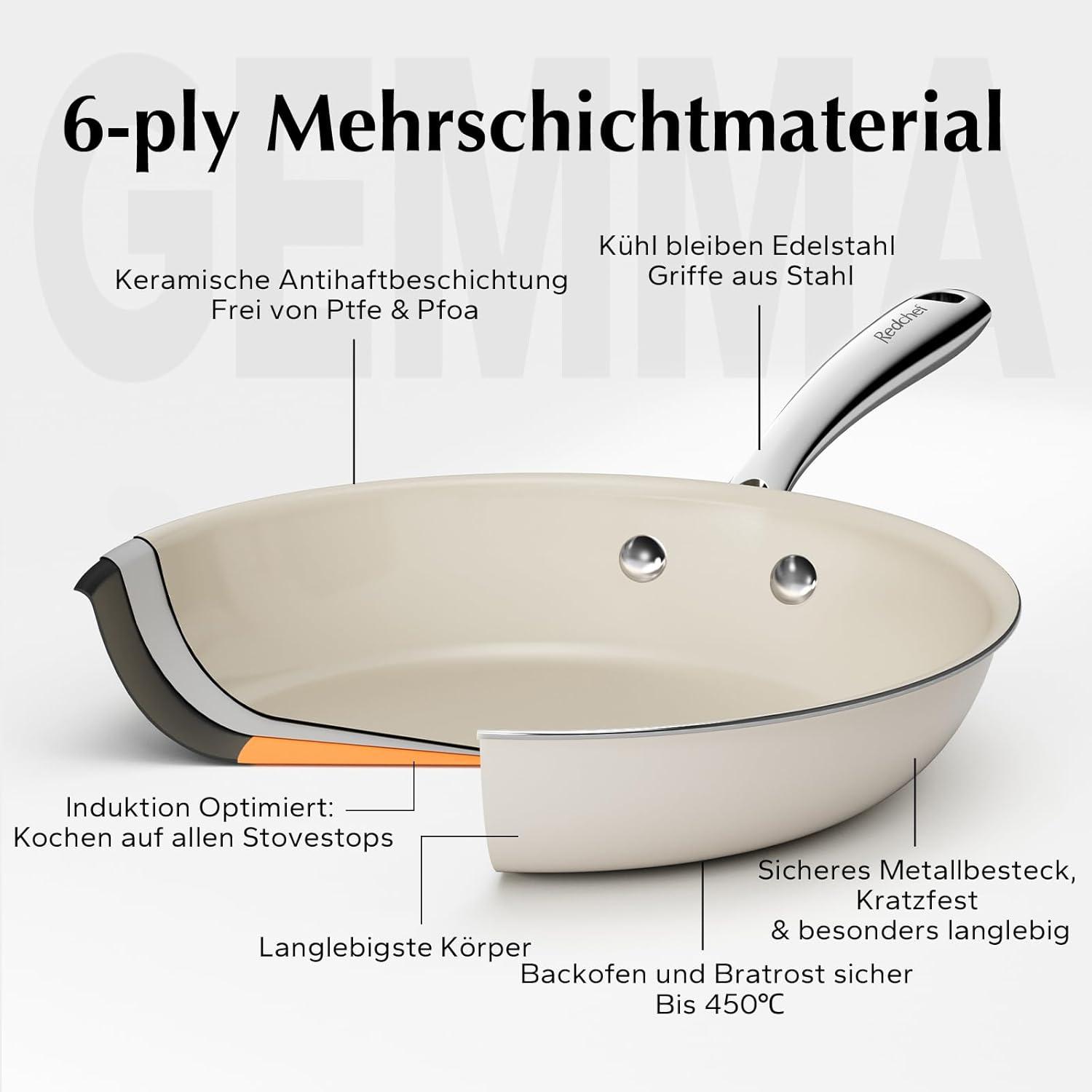 Redchef Keramik Pfanne 20cm Induktion Antihaftbeschichtung