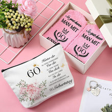 Geschenkset Damen 60. Geburtstag Kosmetiktasche Socken