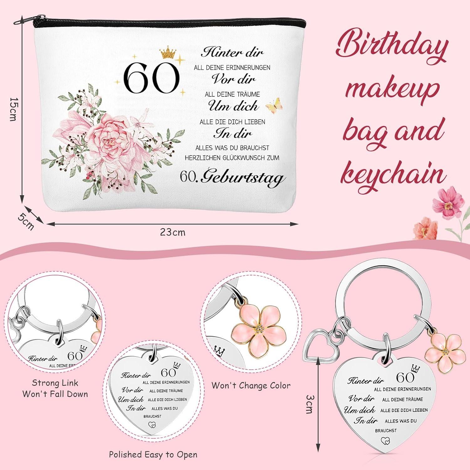 Geburtstagsgeschenk Set für Frauen 60 Jahre Kosmetiktasche Socken