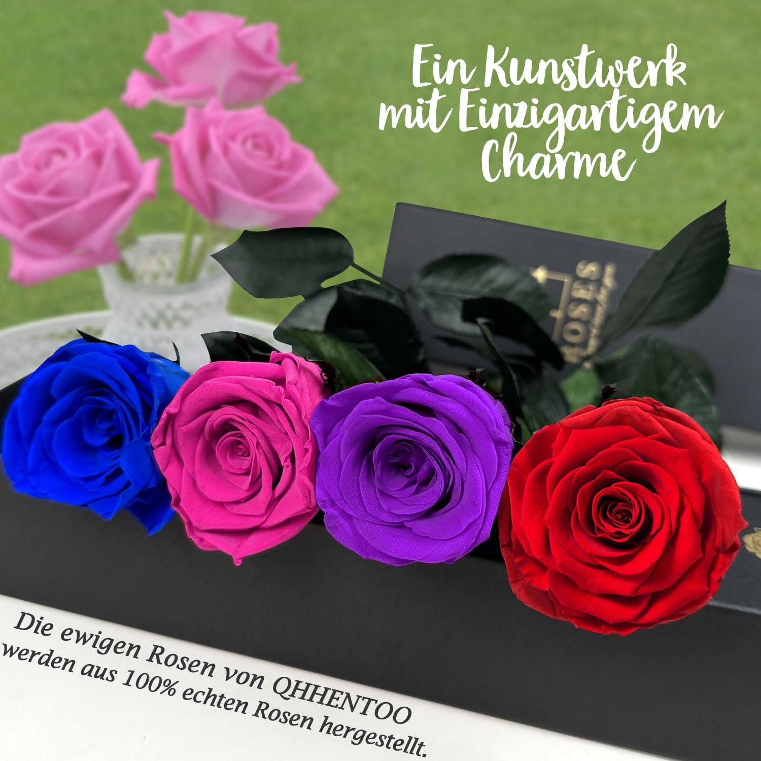 Infinity Rose Geschenkbox Ewige Blume Echte Rosen für Frauen