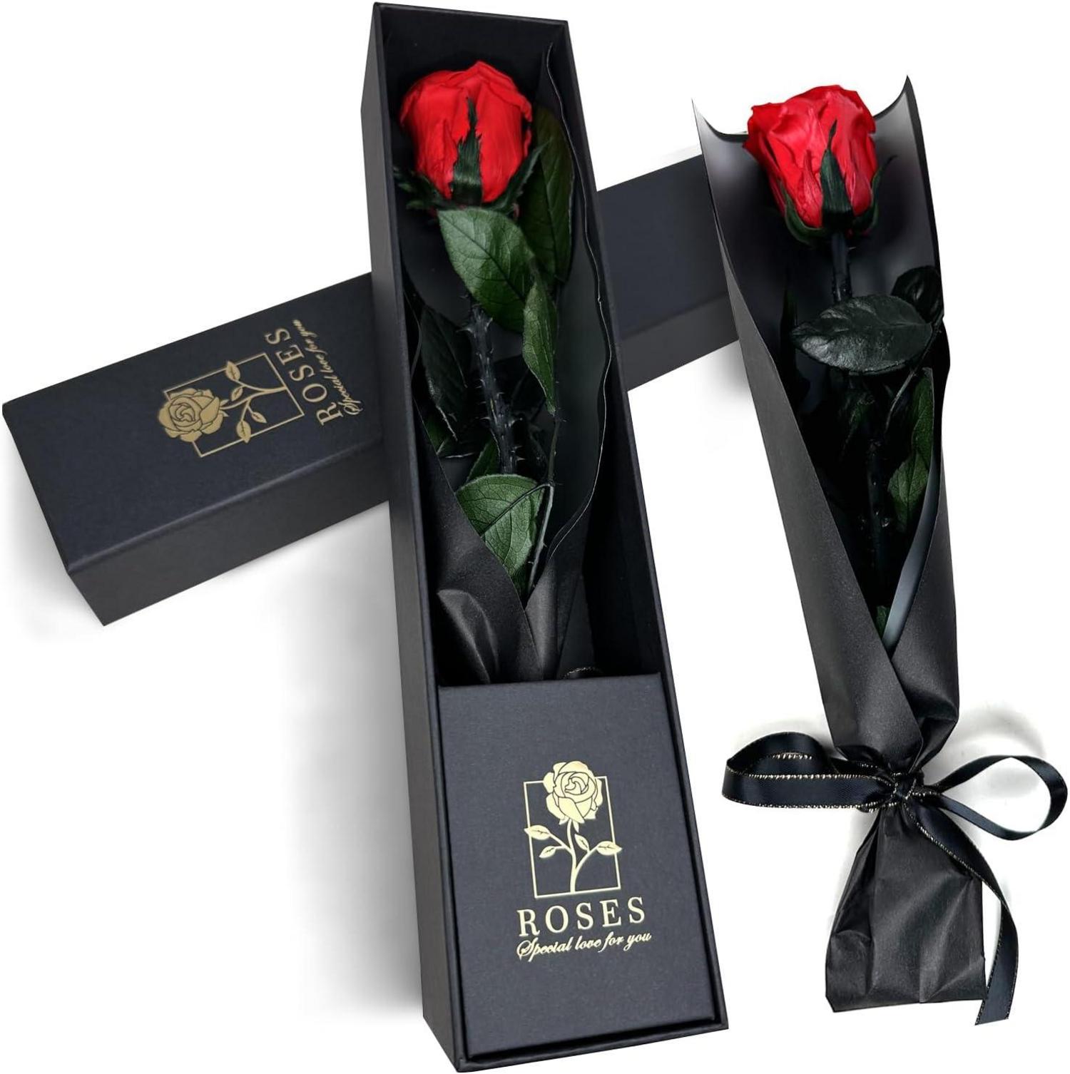 Infinity Rose Ewige Blume Geschenkbox Valentinstag Muttertag Rot