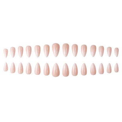 24er Set Nude Gradient Kunstnägel - Kurz & Oval - Aufklebbare Fake