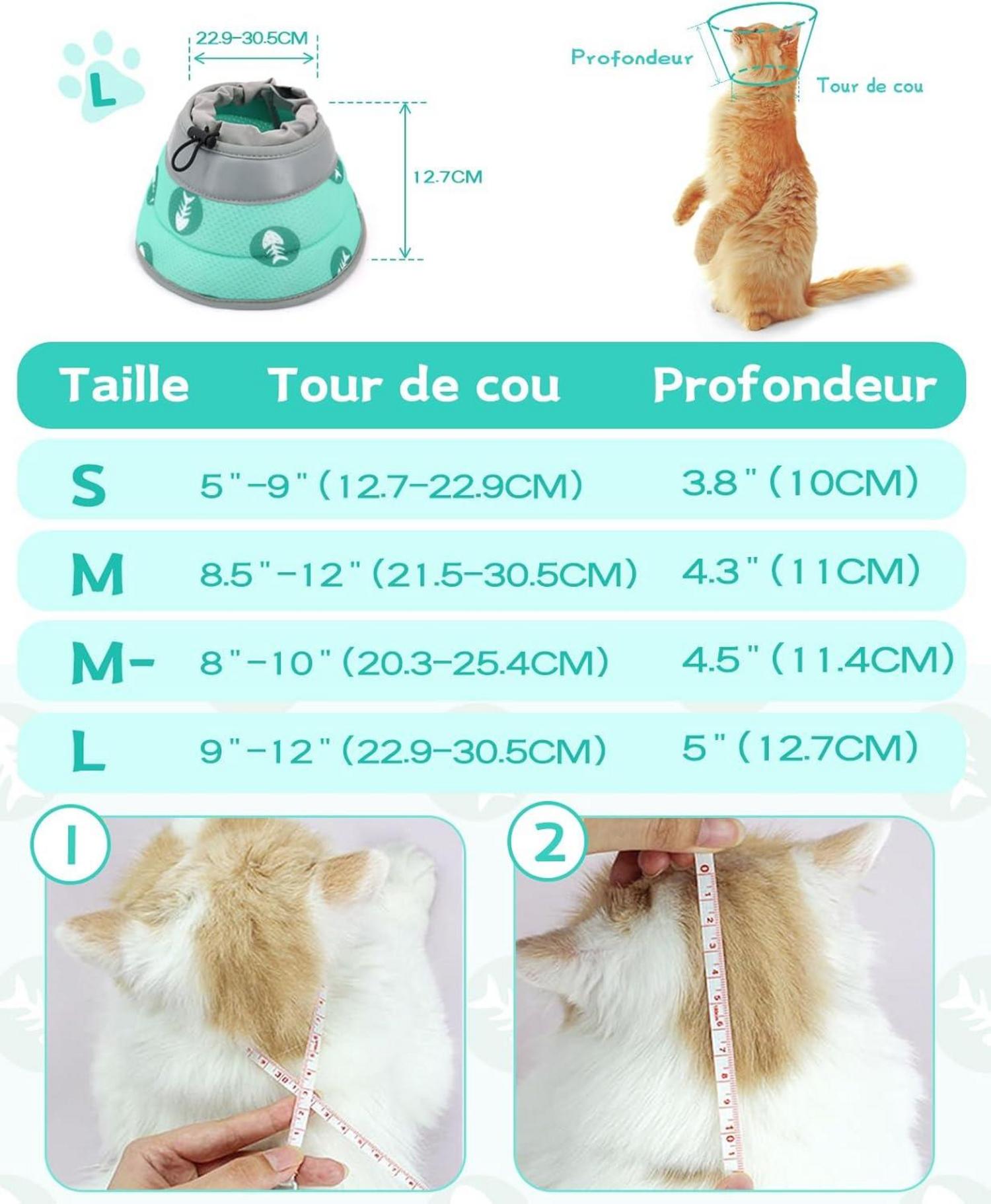 Supet Halskrause Katze Weich Kragen Cone Grün L 22.9-30.5cm