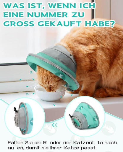 Verstellbare Halskrause für Katzen nach Operation - Grün
